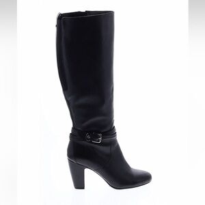 Antonio Melani Black Leather Knee-High Women's Boots